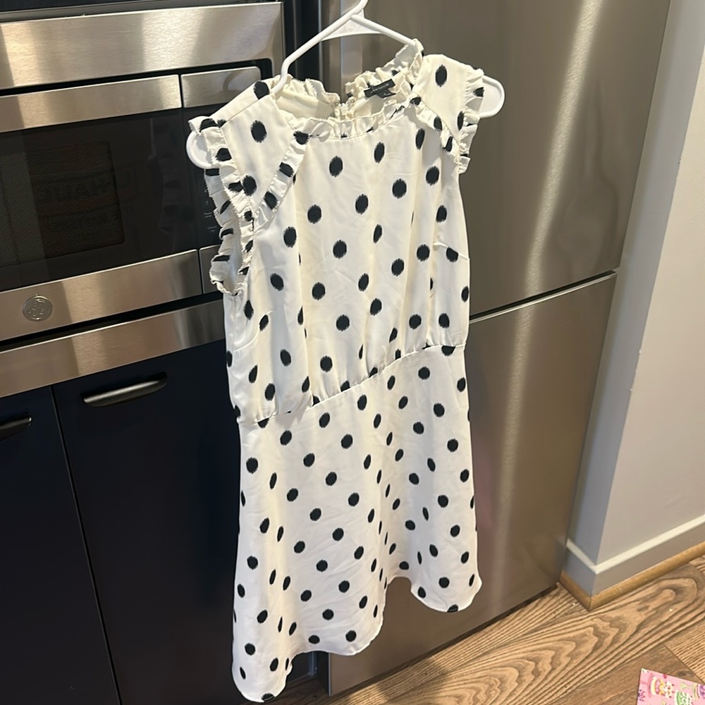 Ann Taylor black and white polka dot dress